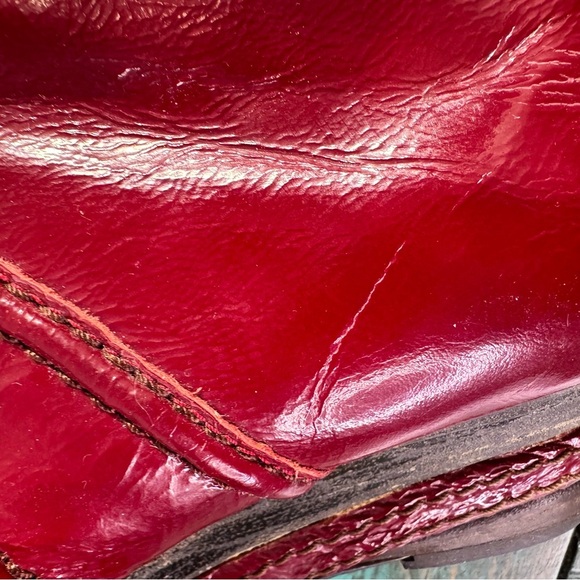 Fly Girl Red Ankle Boots Back Zip Size 41 - Picture 9 of 13